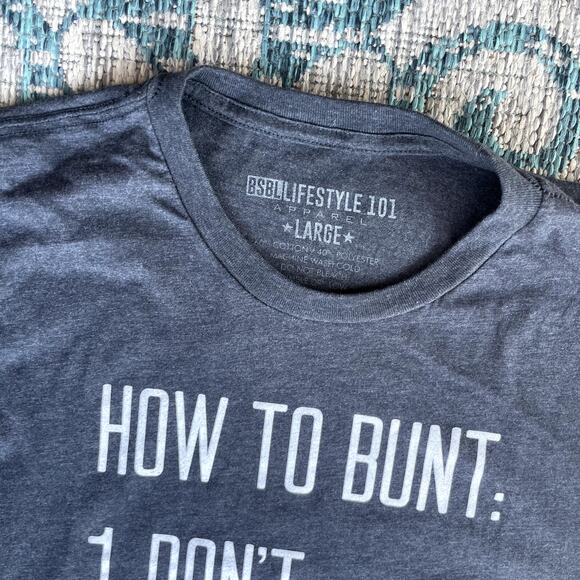 BSBL Lifestyle‎ 101 "How to Bunt" Graphic Men's T-Shirt Black - Size L - Picture 4 of 8